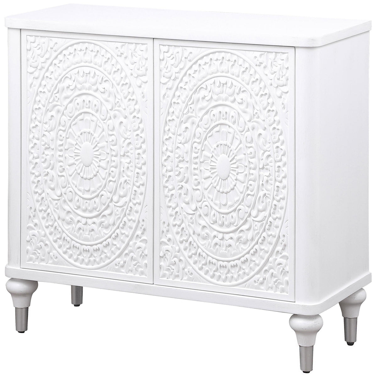 Cardella Accent Cabinet in Distressed White - Coaster Furniture