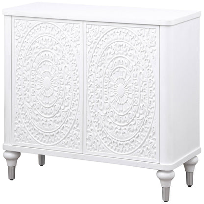 Cardella Accent Cabinet in Distressed White - Coaster Furniture
