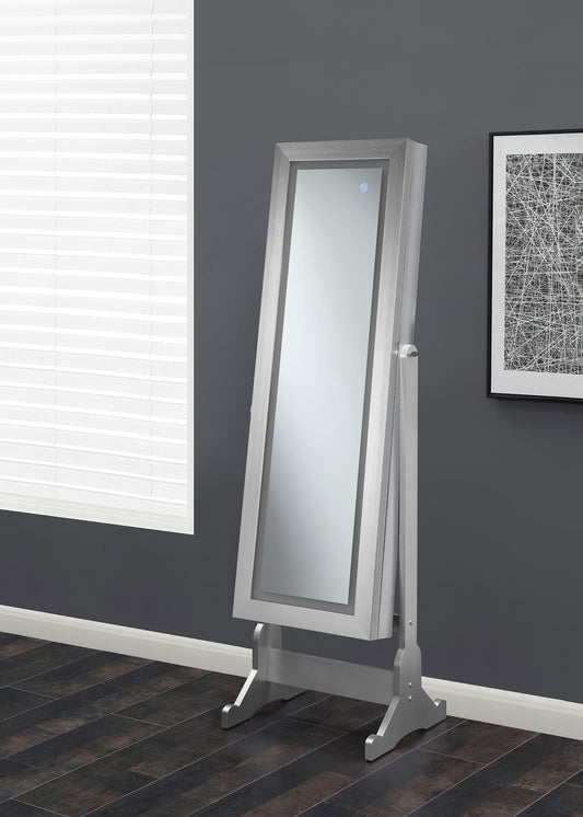 Moore Jewelry Cheval Mirror in Silver - Coaster Furniture
