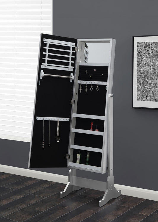 Moore Jewelry Cheval Mirror in Silver - Coaster Furniture