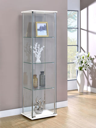 Bellatrix Curio Cabinet in White - Coaster Furniture