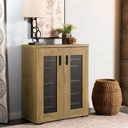 Bristol Shoe Cabinet in Golden Oak - Coaster Furniture