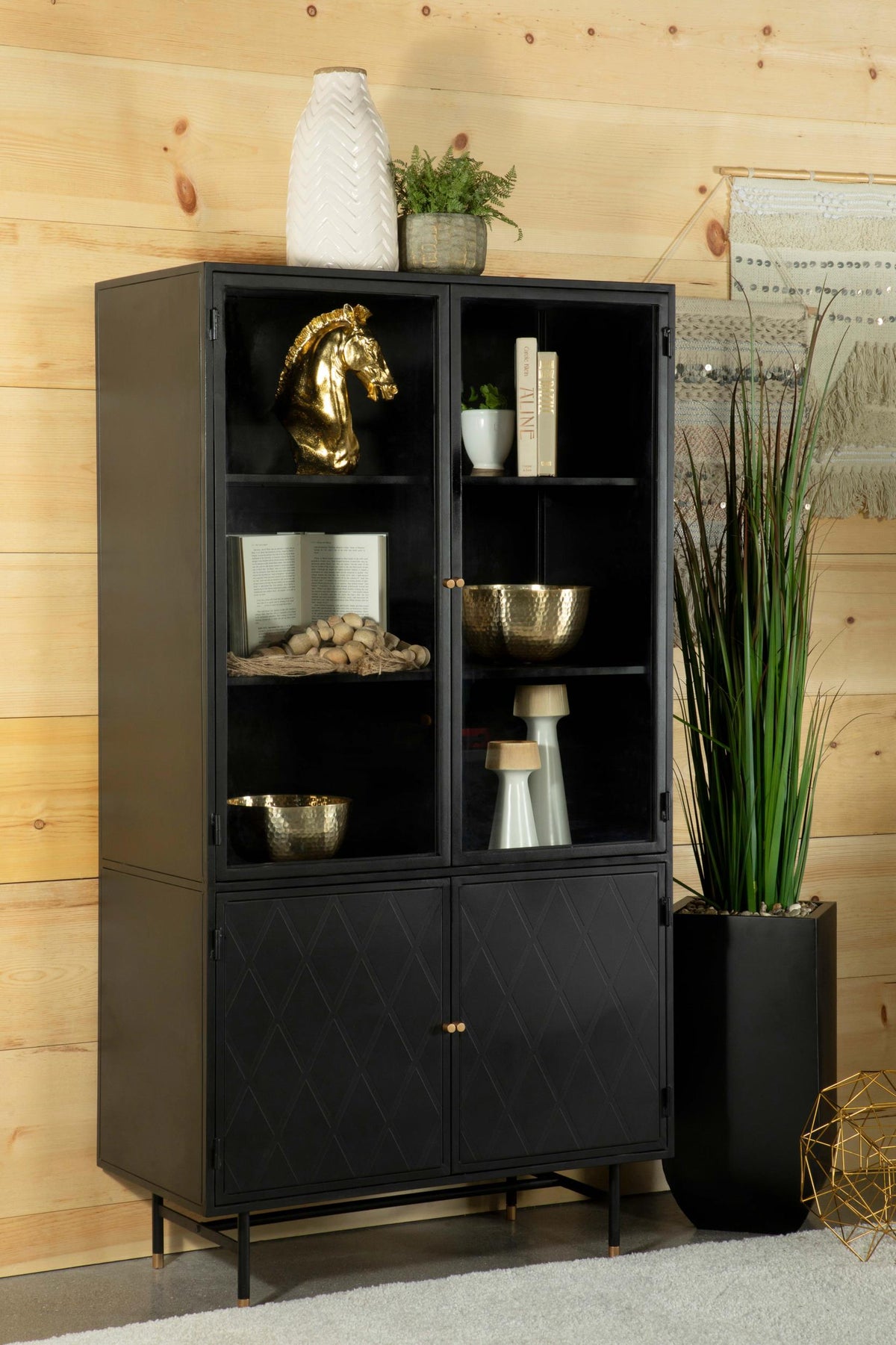 Santiago Accent Cabinet in Matte Black - Coaster Furniture