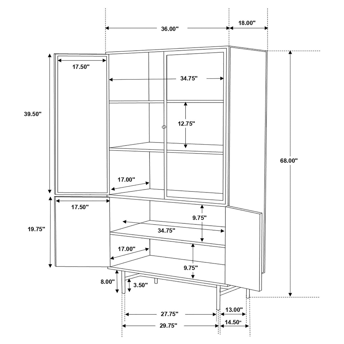 Santiago Accent Cabinet in Matte Black - Coaster Furniture
