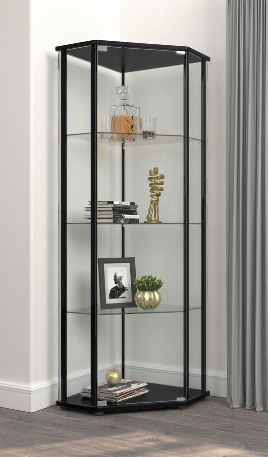 Zenobia Curio Cabinet in Black - Coaster Furniture