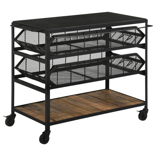 Evander Kitchen Cart in Black - Coaster Furniture