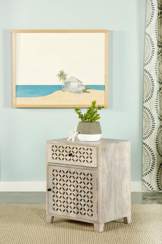 August Accent Cabinet in White Washed - Coaster Furniture