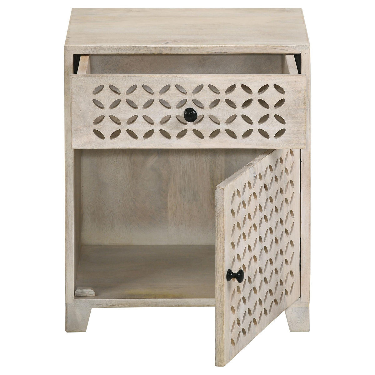 August Accent Cabinet in White Washed - Coaster Furniture