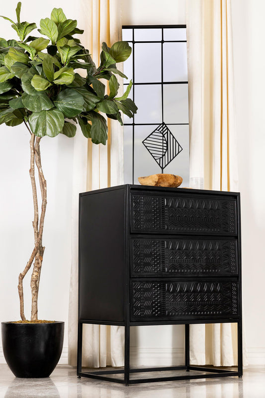 Alcoa Accent Cabinet in Black - Coaster Furniture