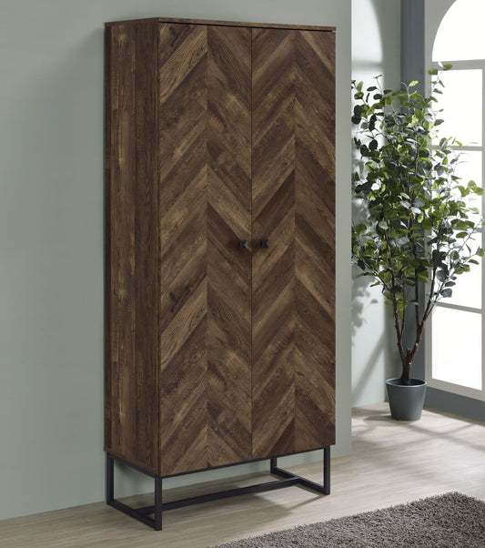 Carolyn Accent Cabinet in Rustic Oak - Coaster Furniture