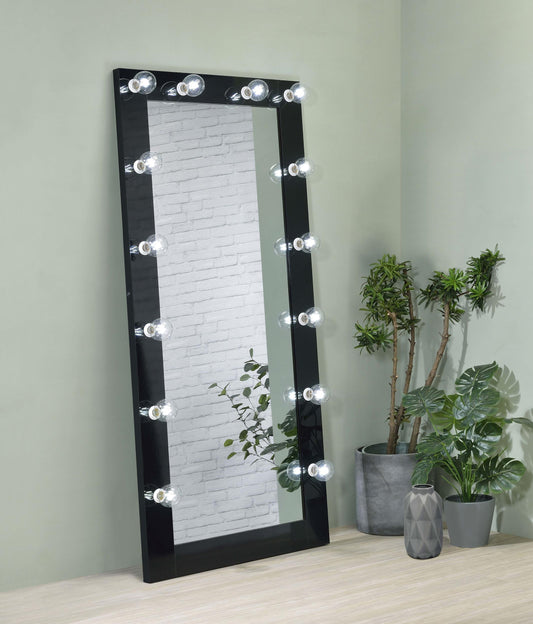 Zayan Floor Mirror in Black - Coaster Furniture
