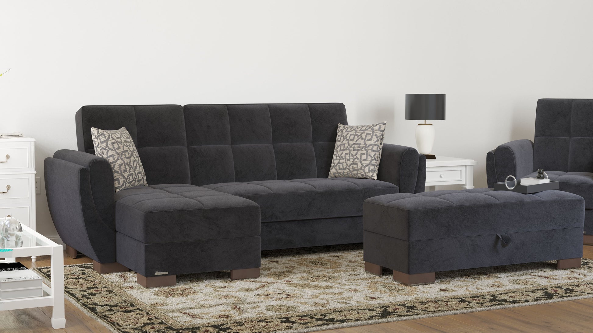 Ottomanson Armada Air Lounge Sectional Collection Convertible Sofa Bed