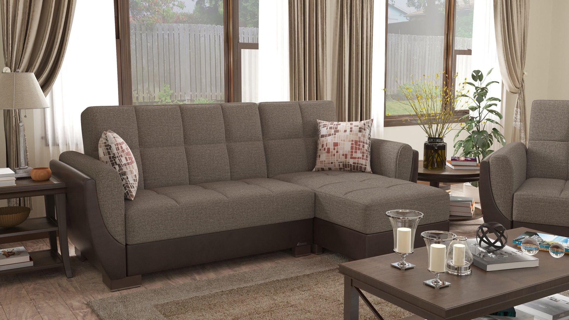 Ottomanson Armada Air Lounge Sectional Collection Convertible Sofa Bed