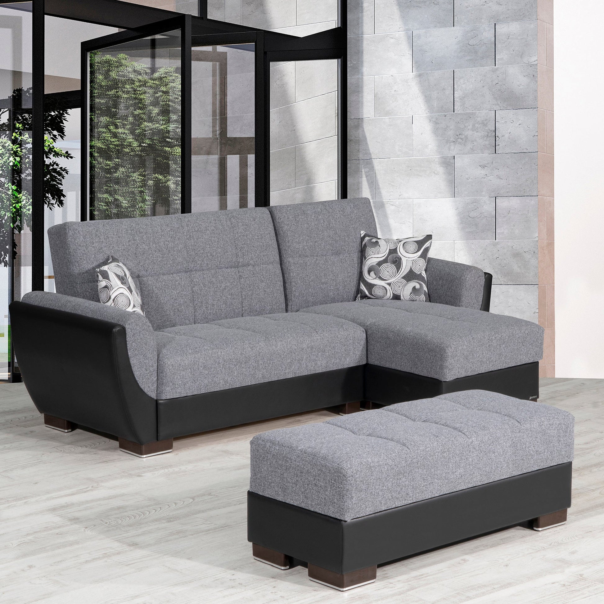 Ottomanson Armada Air Lounge Sectional Collection Convertible Sofa Bed
