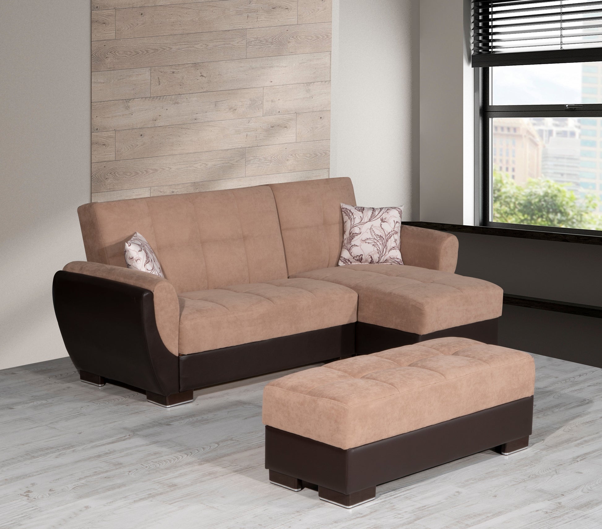 Ottomanson Armada Air Lounge Sectional Collection Convertible Sofa Bed