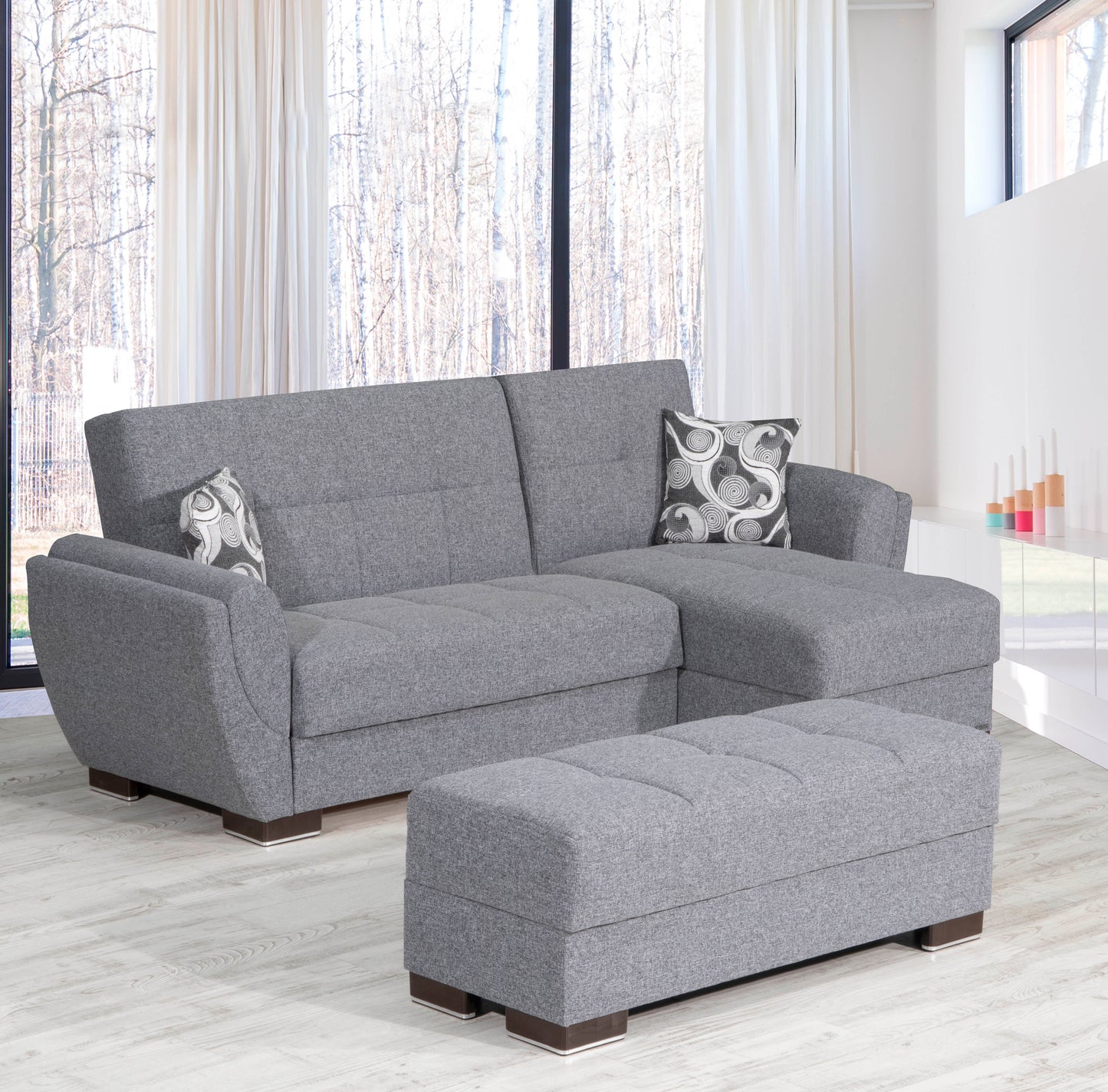 Ottomanson Armada Air Lounge Sectional Collection Convertible Sofa Bed