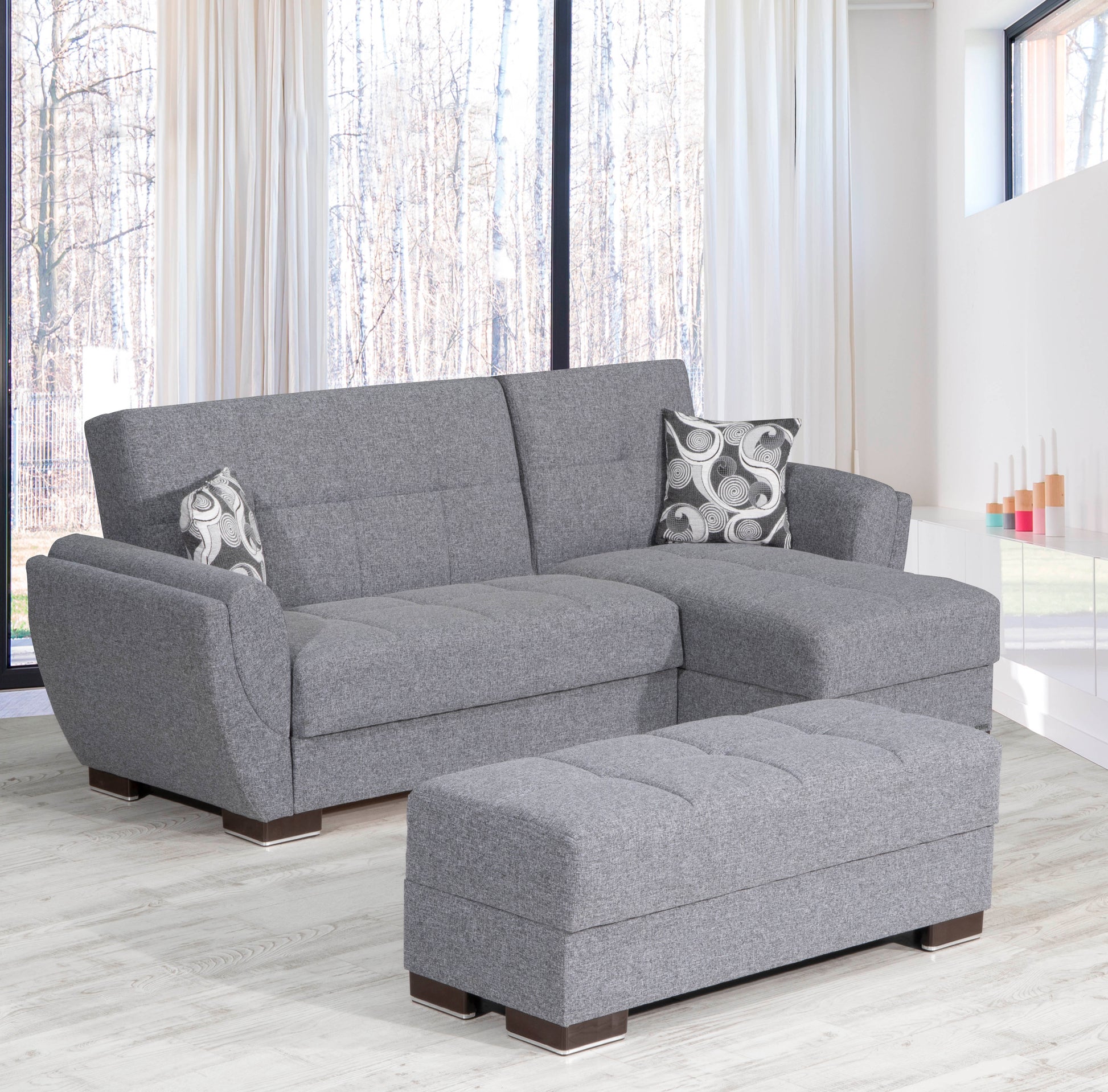 Ottomanson Armada Air Lounge Sectional Collection Convertible Sofa Bed