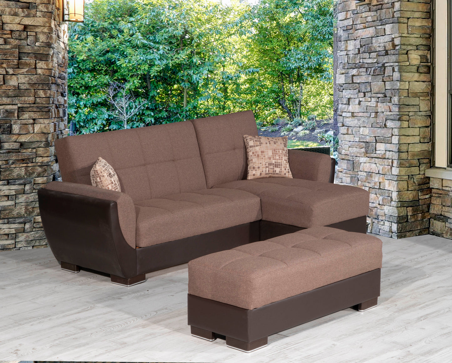 Ottomanson Armada Air Lounge Sectional Collection Convertible Sofa Bed