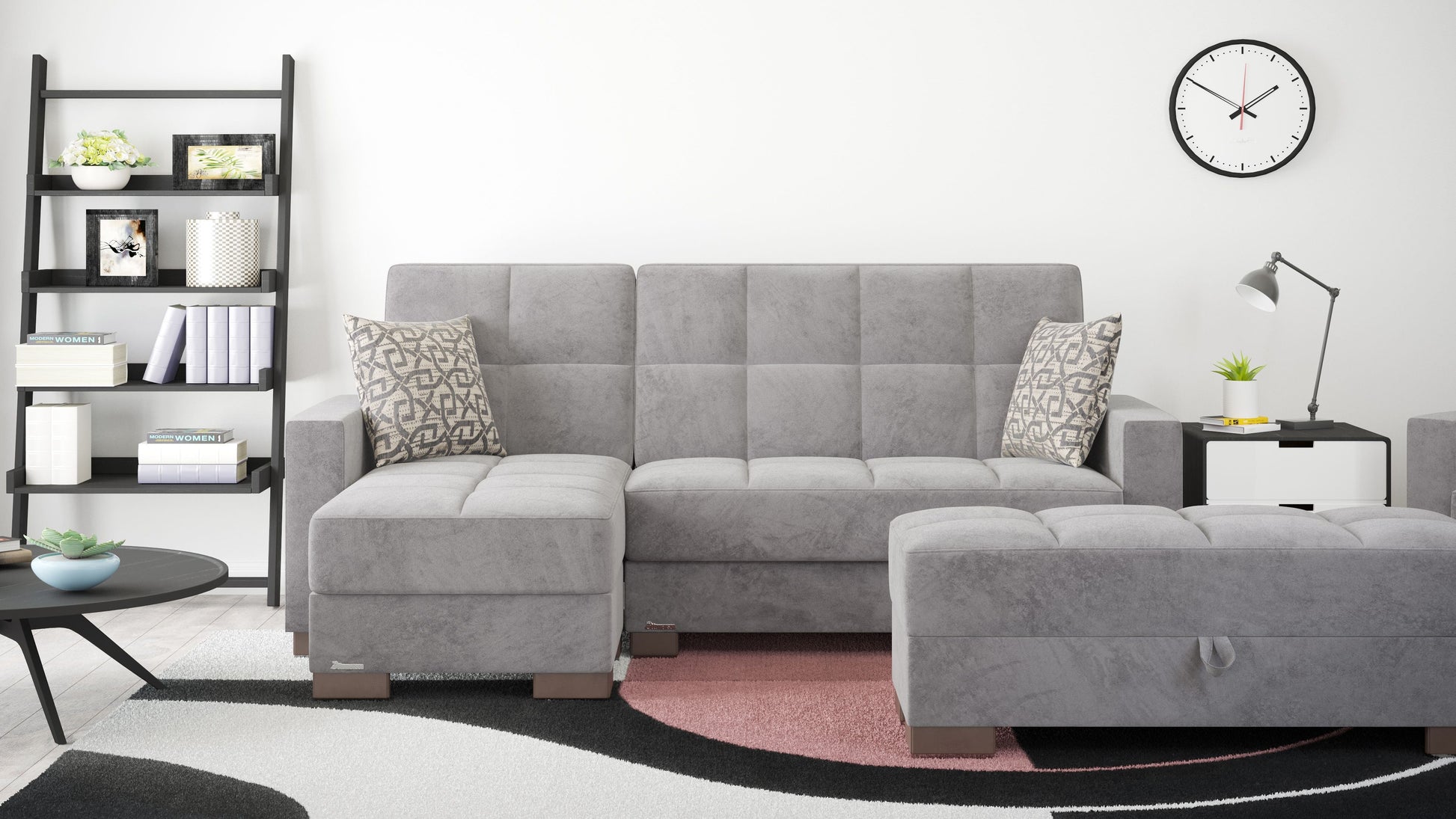 Ottomanson Armada Lounge Sectional Collection Convertible Sofa Bed