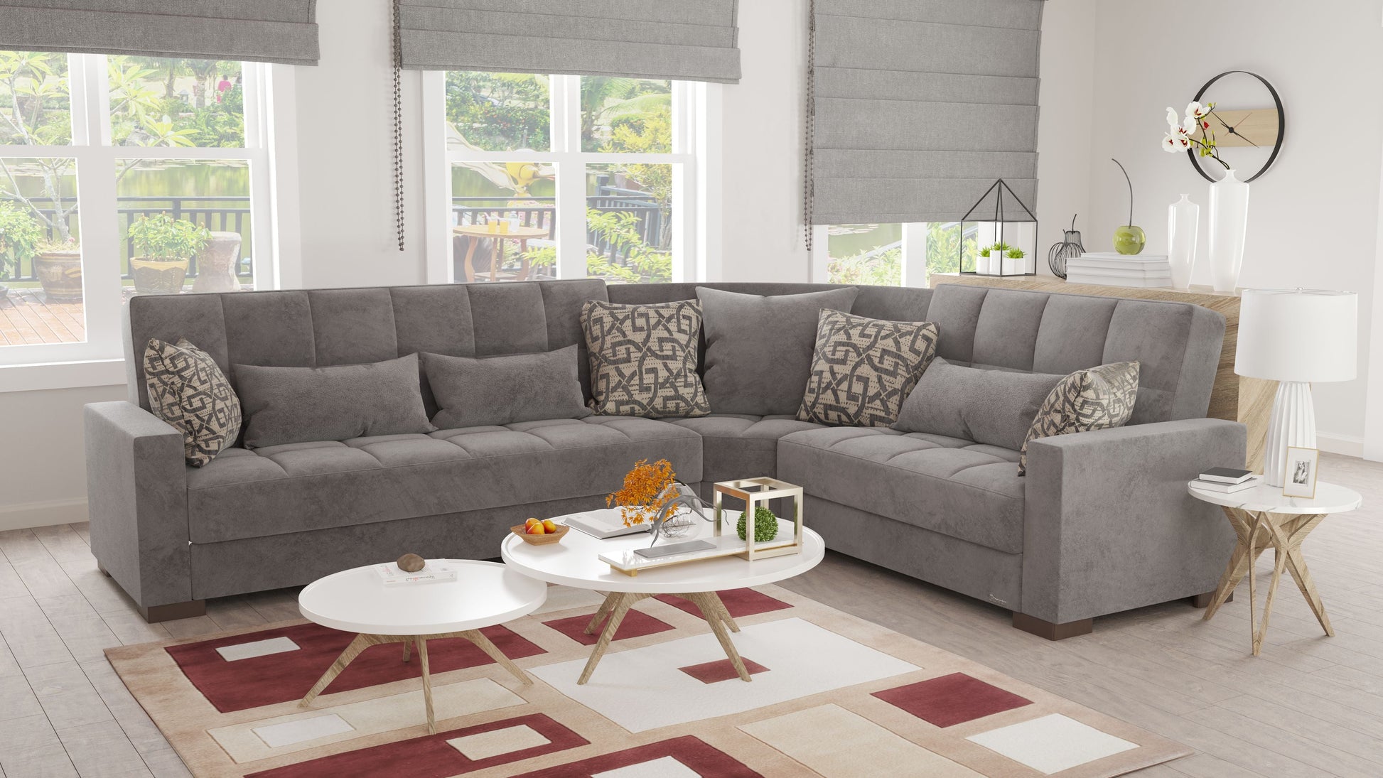 Ottomanson Armada Sectional Collection Convertible Sofa Bed