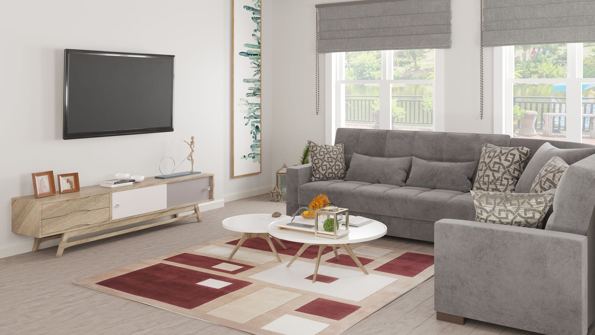 Ottomanson Armada Sectional Collection Convertible Sofa Bed