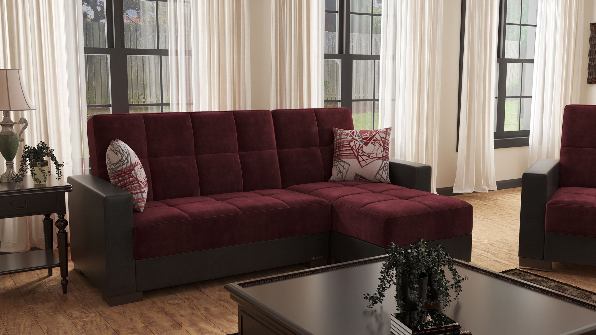 Ottomanson Armada Lounge Sectional Collection Convertible Sofa Bed