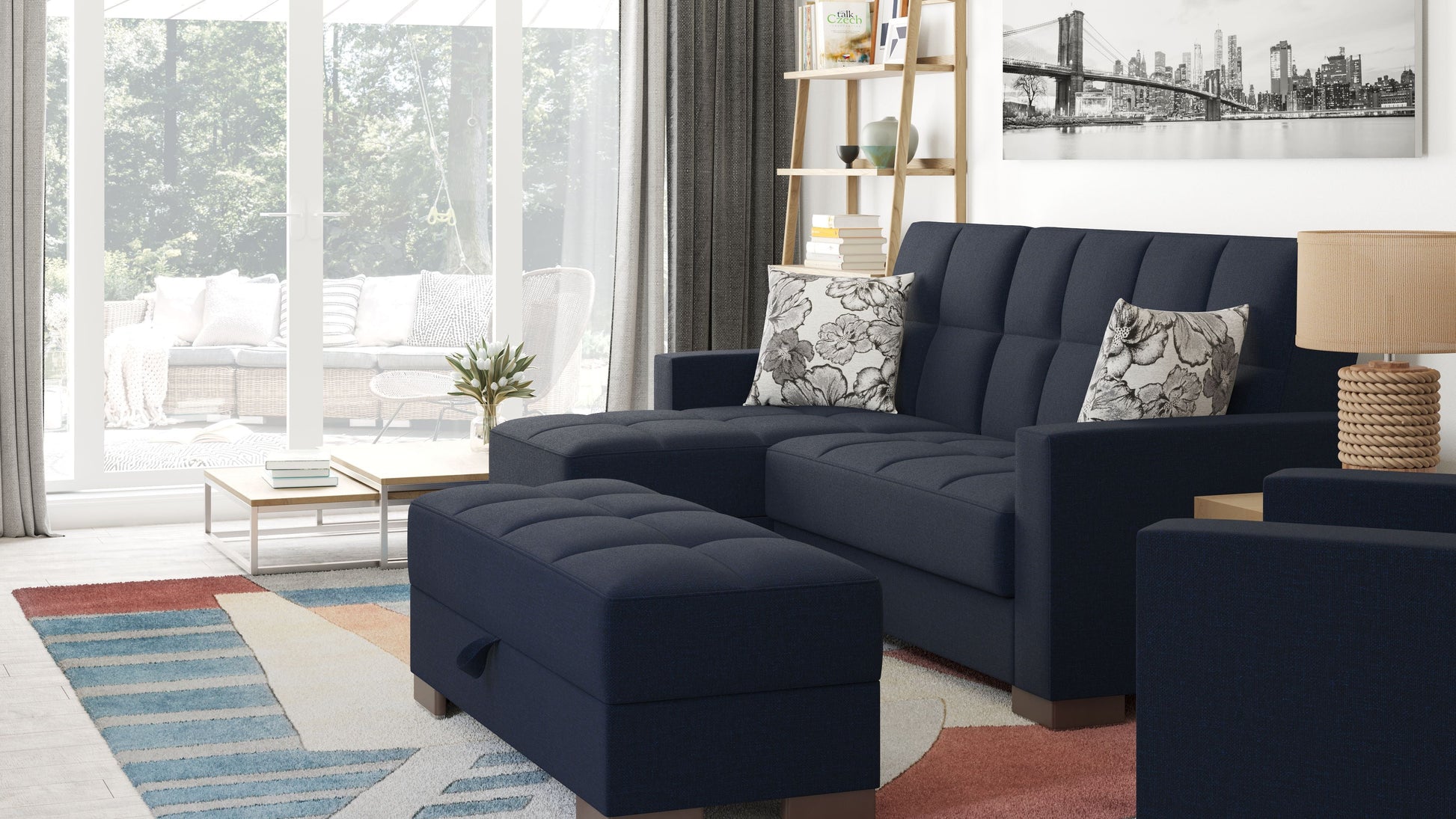 Ottomanson Armada Lounge Sectional Collection Convertible Sofa Bed