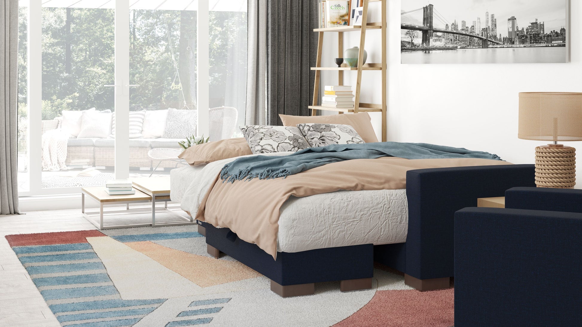Ottomanson Armada Lounge Sectional Collection Convertible Sofa Bed