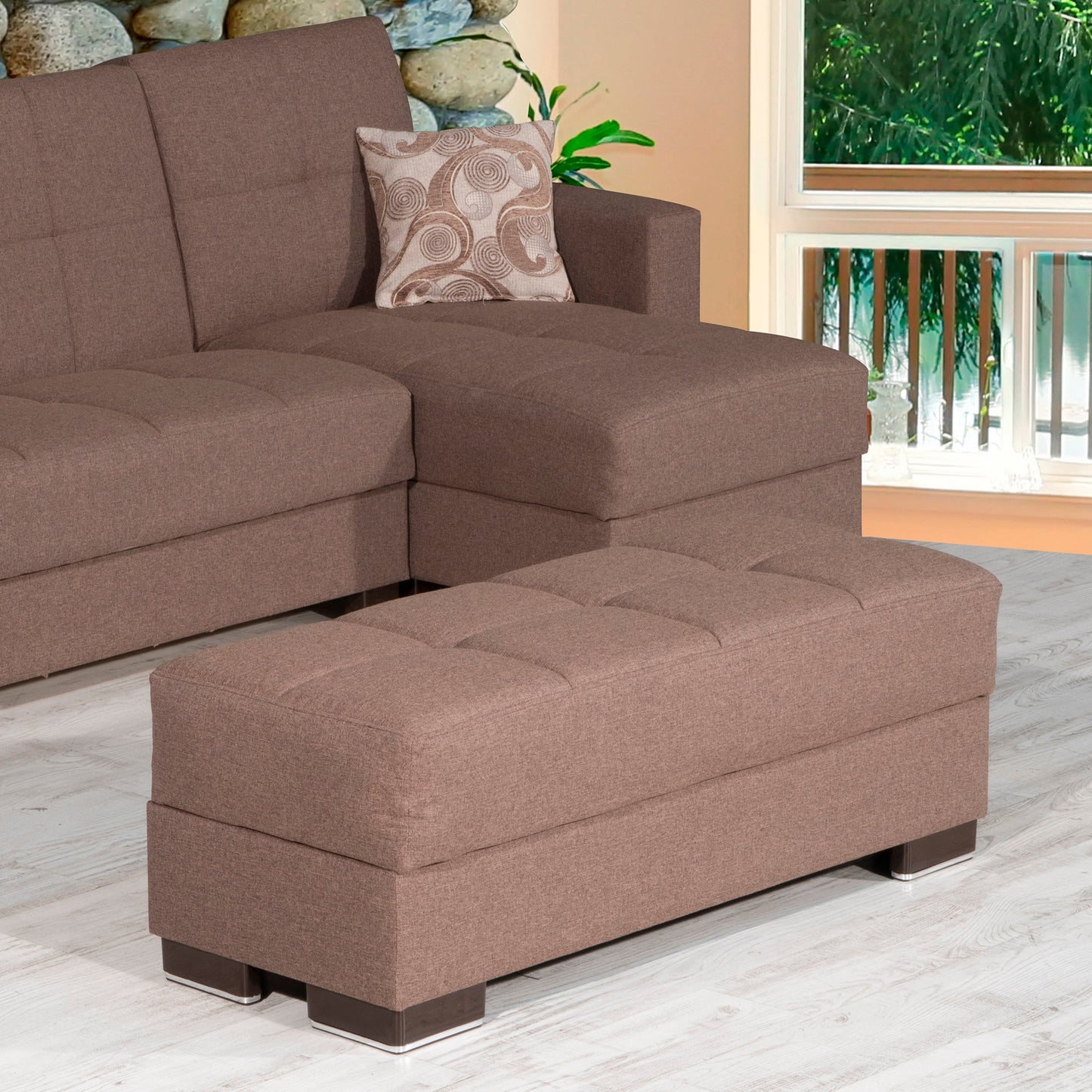 Ottomanson Armada Lounge Sectional Collection Convertible Sofa Bed