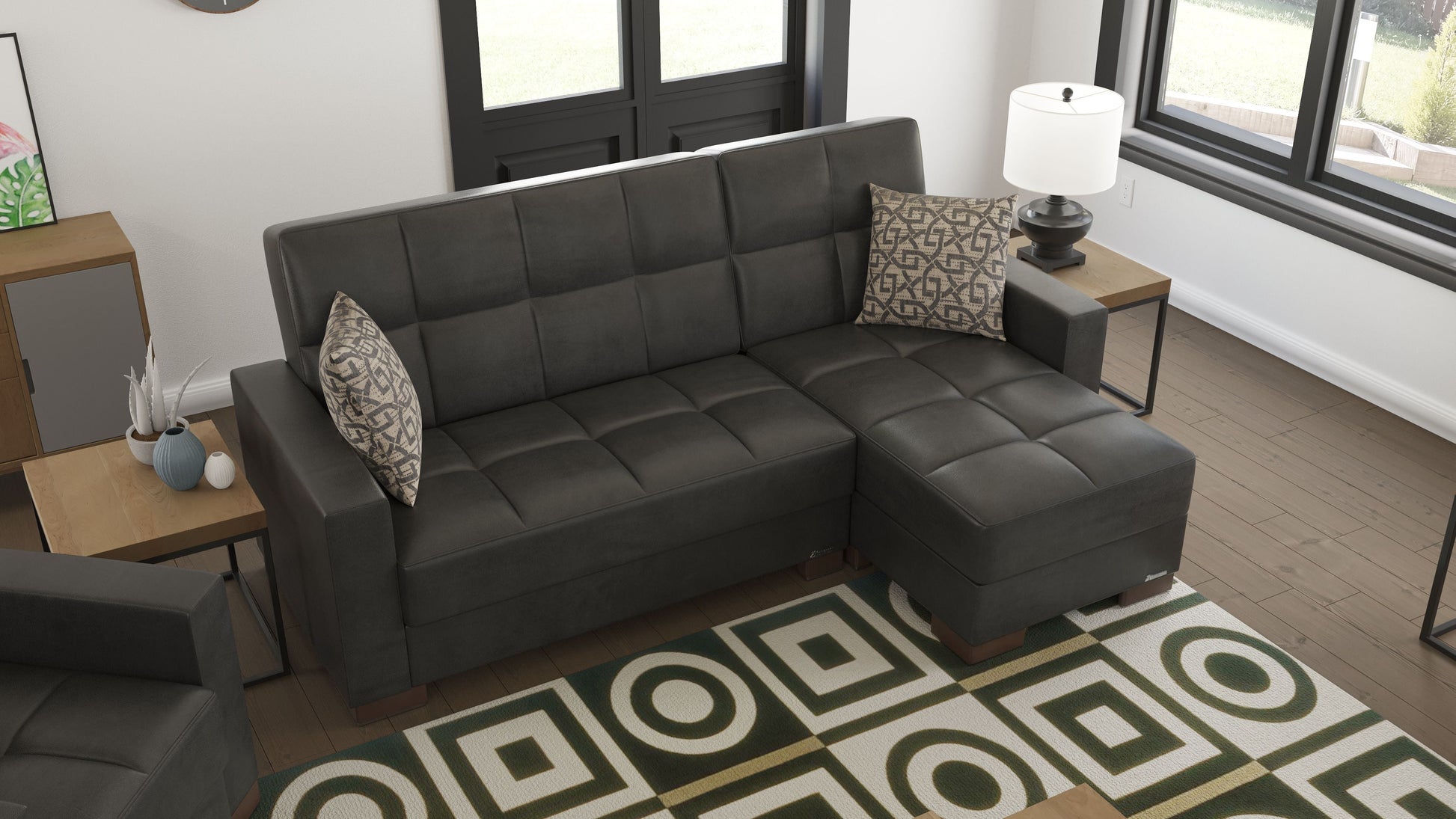 Ottomanson Armada Lounge Sectional Collection Convertible Sofa Bed