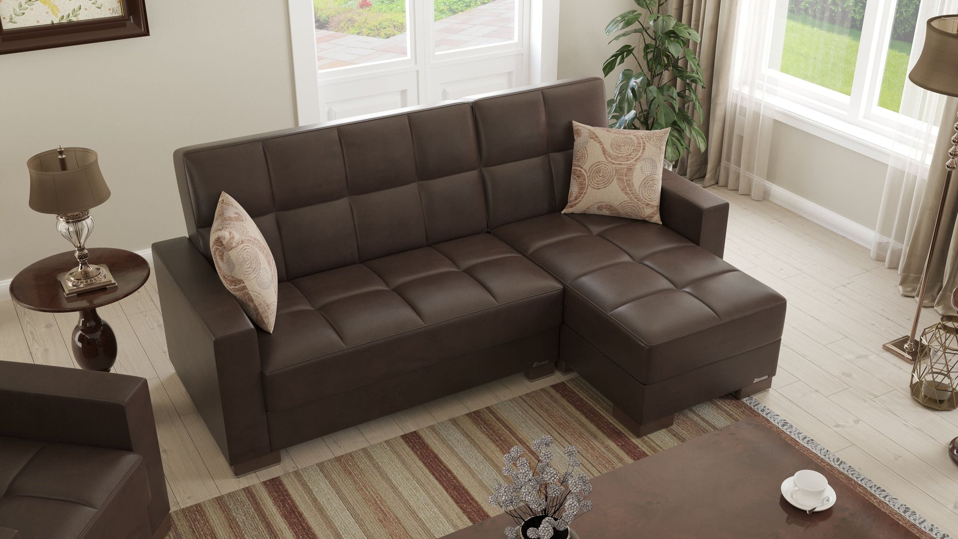 Ottomanson Armada Lounge Sectional Collection Convertible Sofa Bed