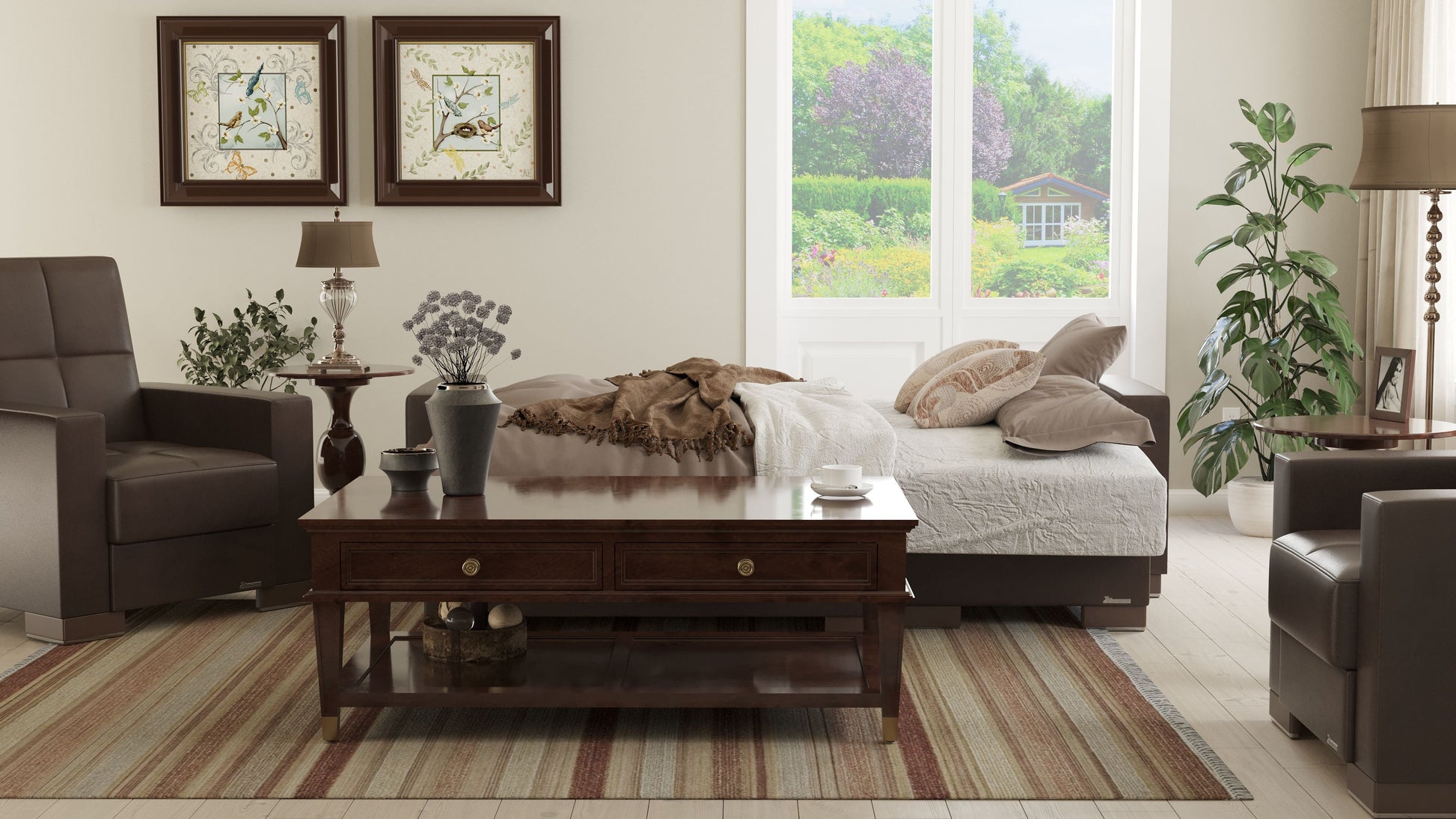 Ottomanson Armada Lounge Sectional Collection Convertible Sofa Bed