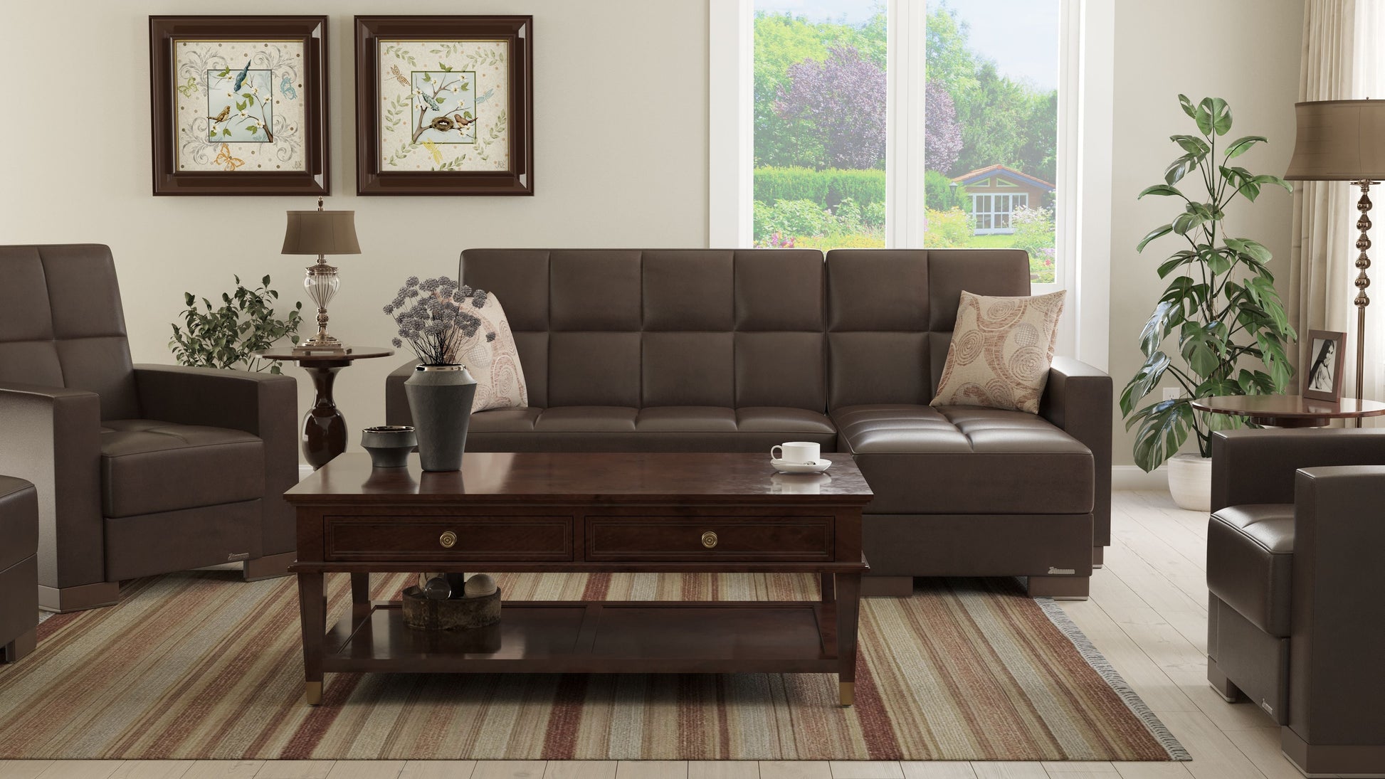 Ottomanson Armada Lounge Sectional Collection Convertible Sofa Bed