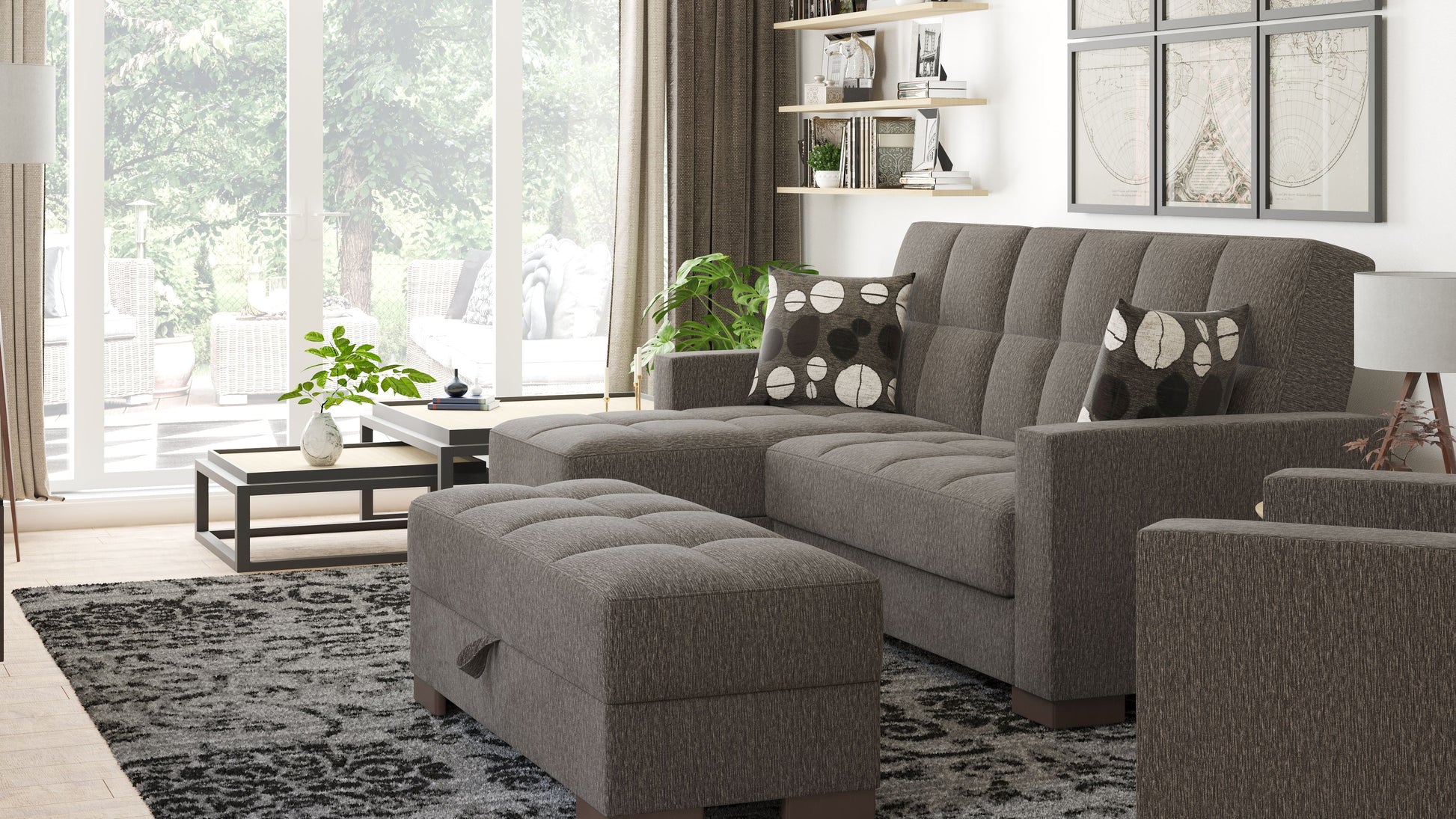 Ottomanson Armada Lounge Sectional Collection Convertible Sofa Bed