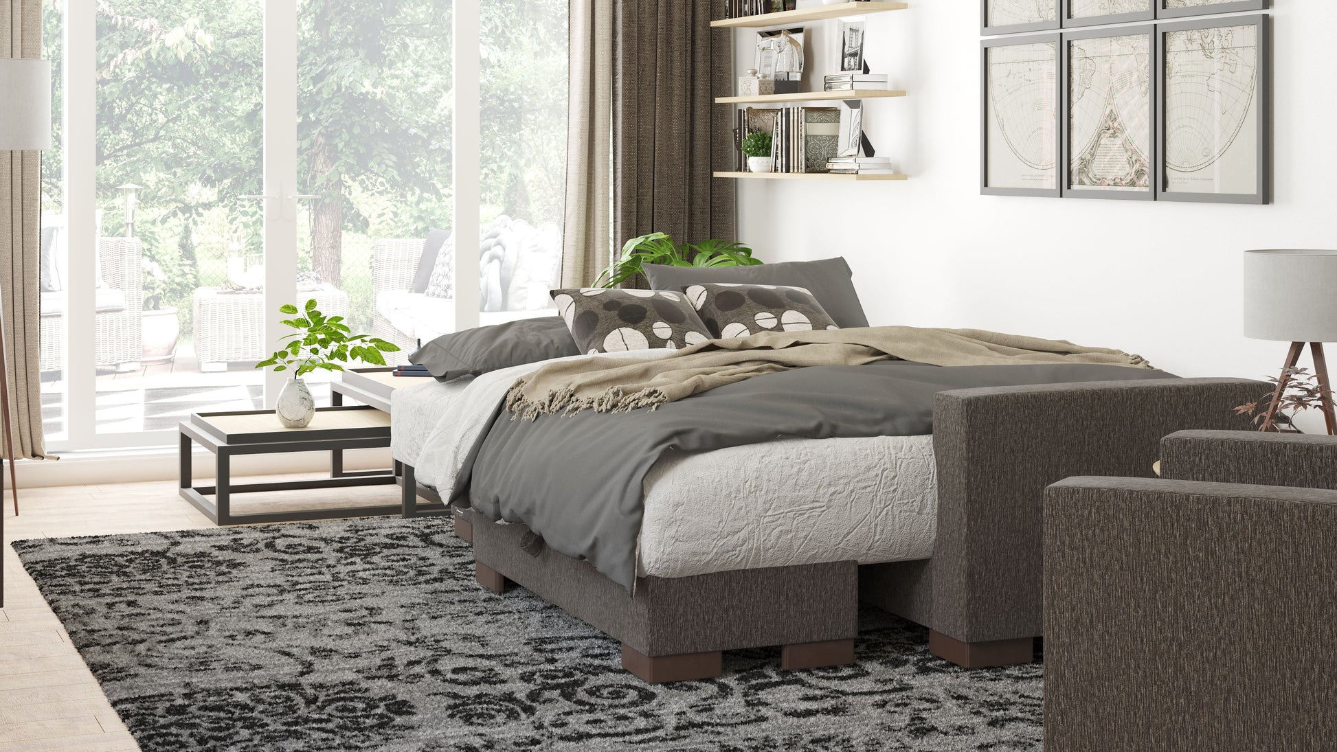 Ottomanson Armada Lounge Sectional Collection Convertible Sofa Bed