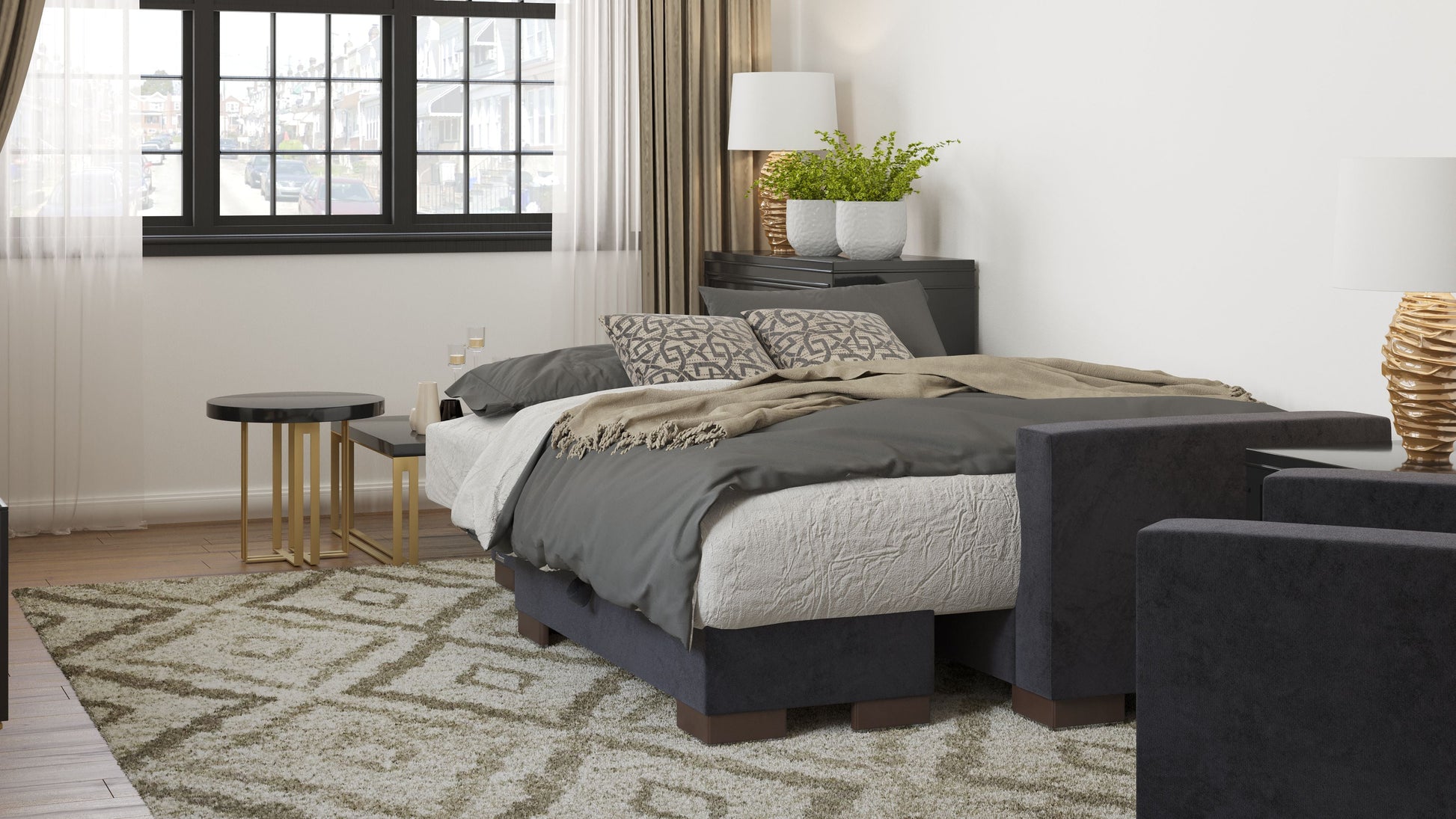 Ottomanson Armada Lounge Sectional Collection Convertible Sofa Bed