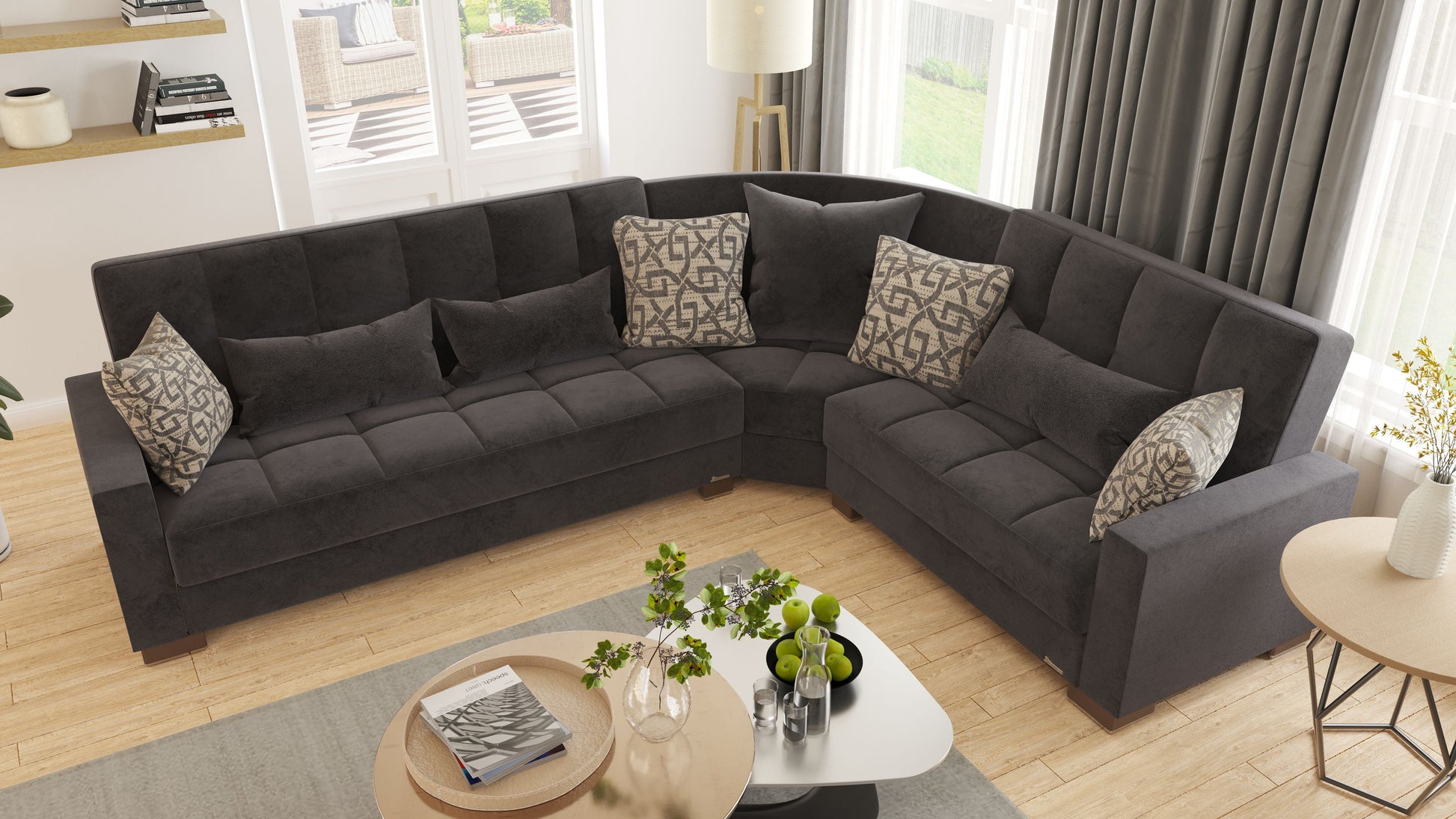Ottomanson Armada Sectional Collection Convertible Sofa Bed