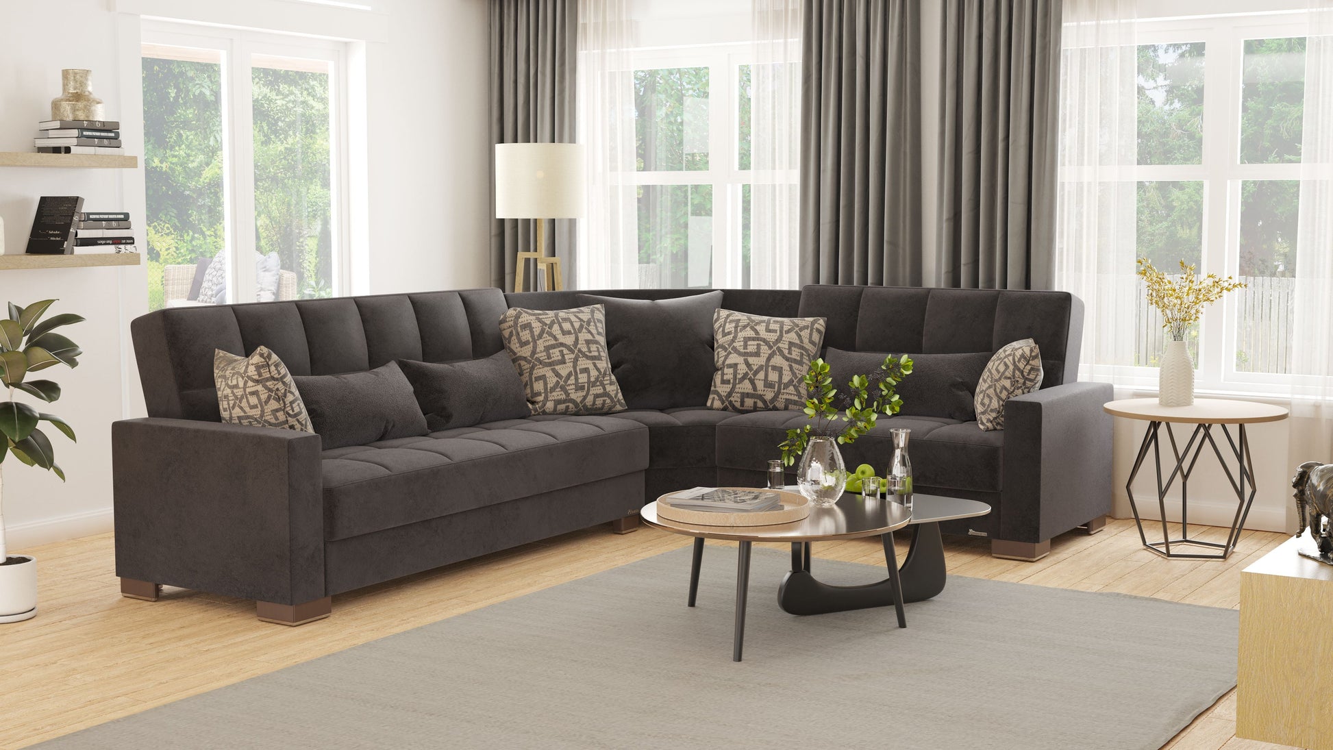 Ottomanson Armada Sectional Collection Convertible Sofa Bed