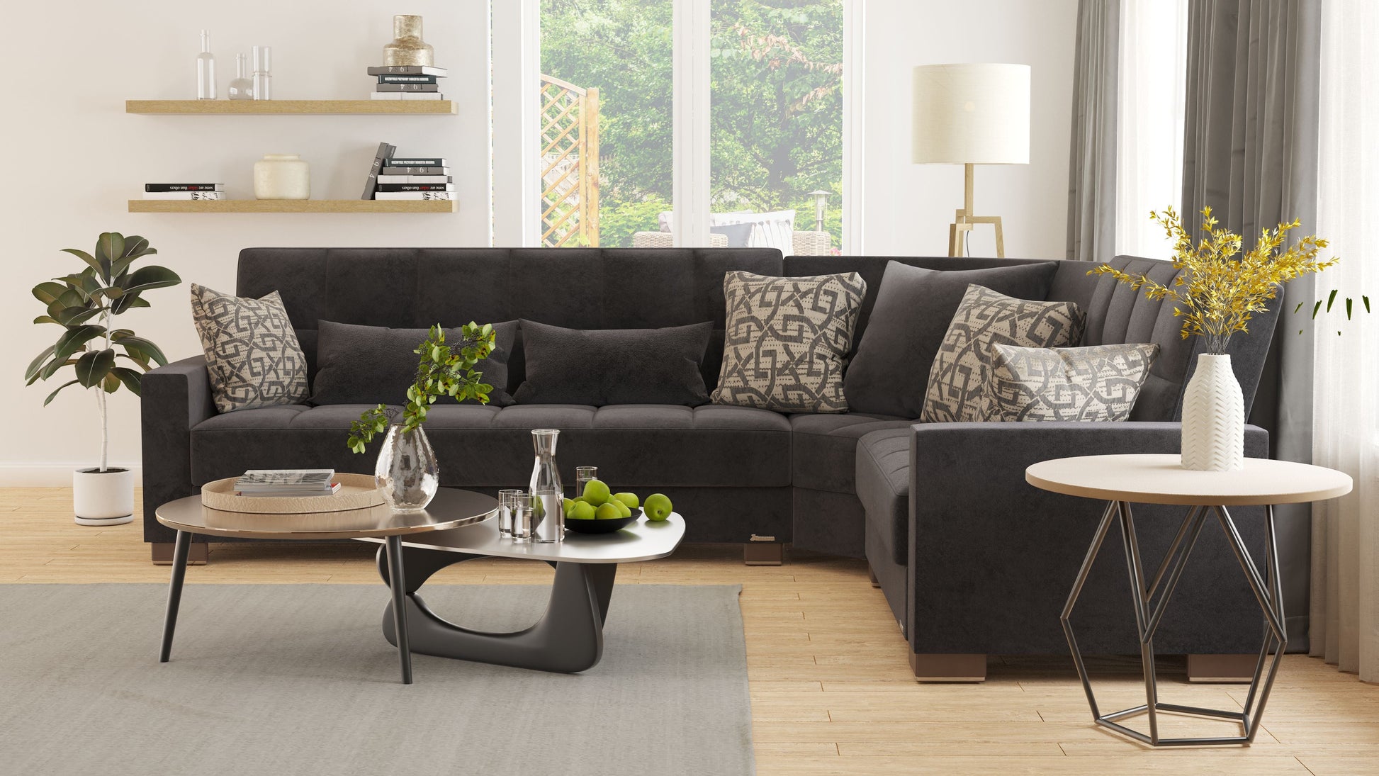 Ottomanson Armada Sectional Collection Convertible Sofa Bed