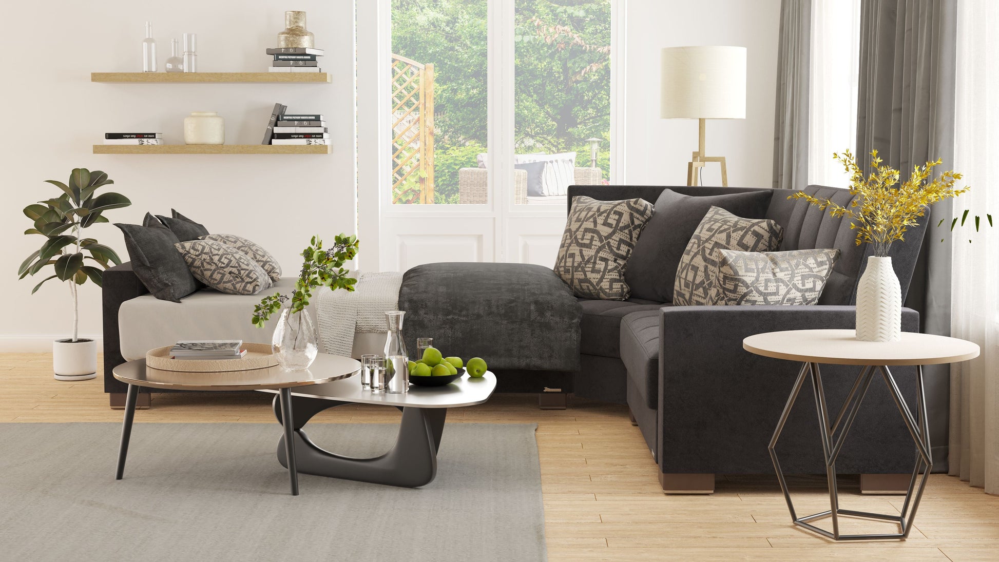 Ottomanson Armada Sectional Collection Convertible Sofa Bed