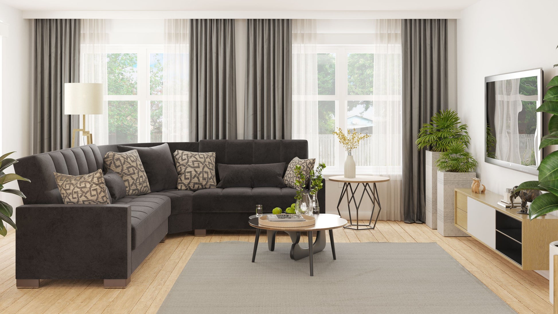 Ottomanson Armada Sectional Collection Convertible Sofa Bed