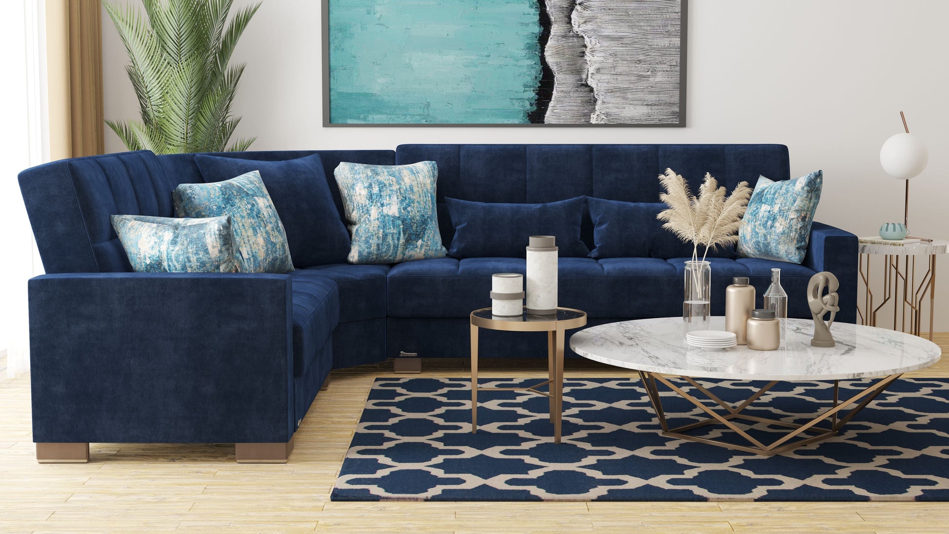 Ottomanson Armada Sectional Collection Convertible Sofa Bed