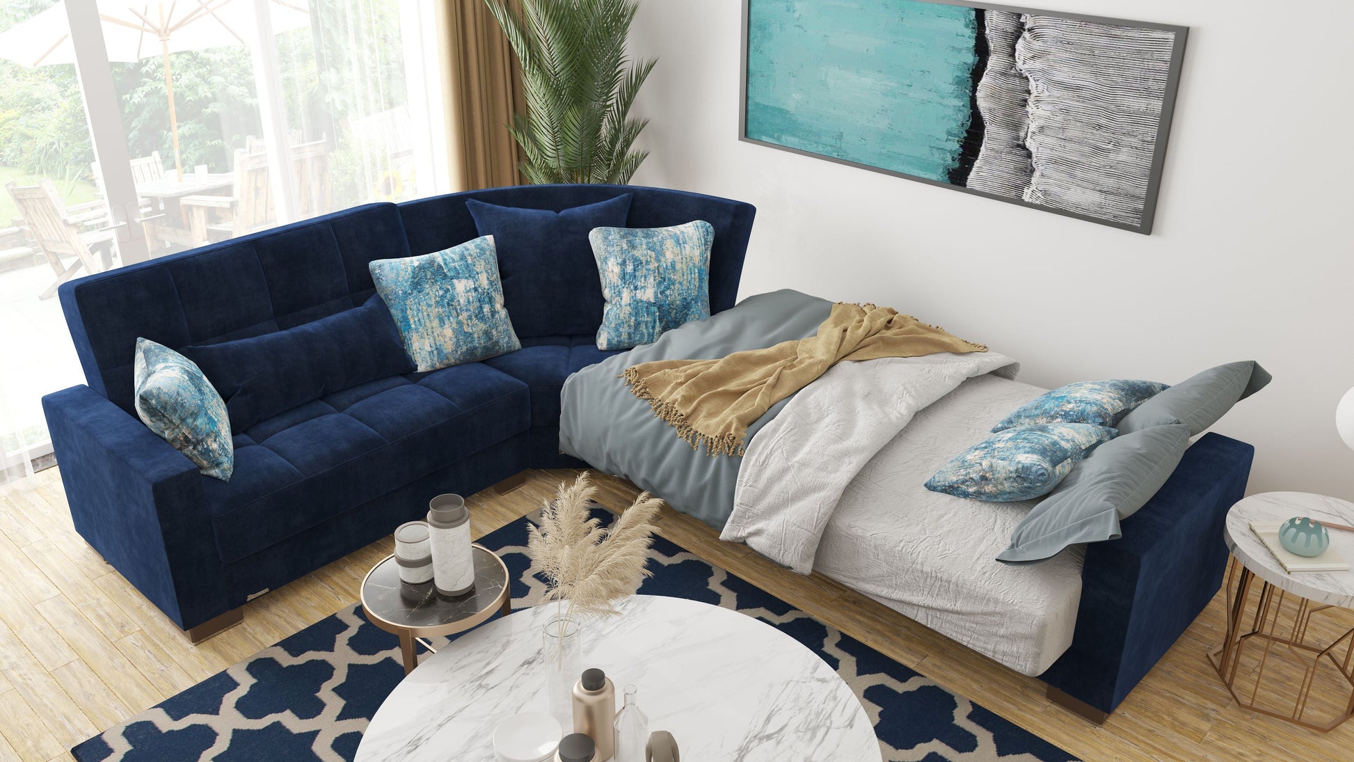 Ottomanson Armada Sectional Collection Convertible Sofa Bed