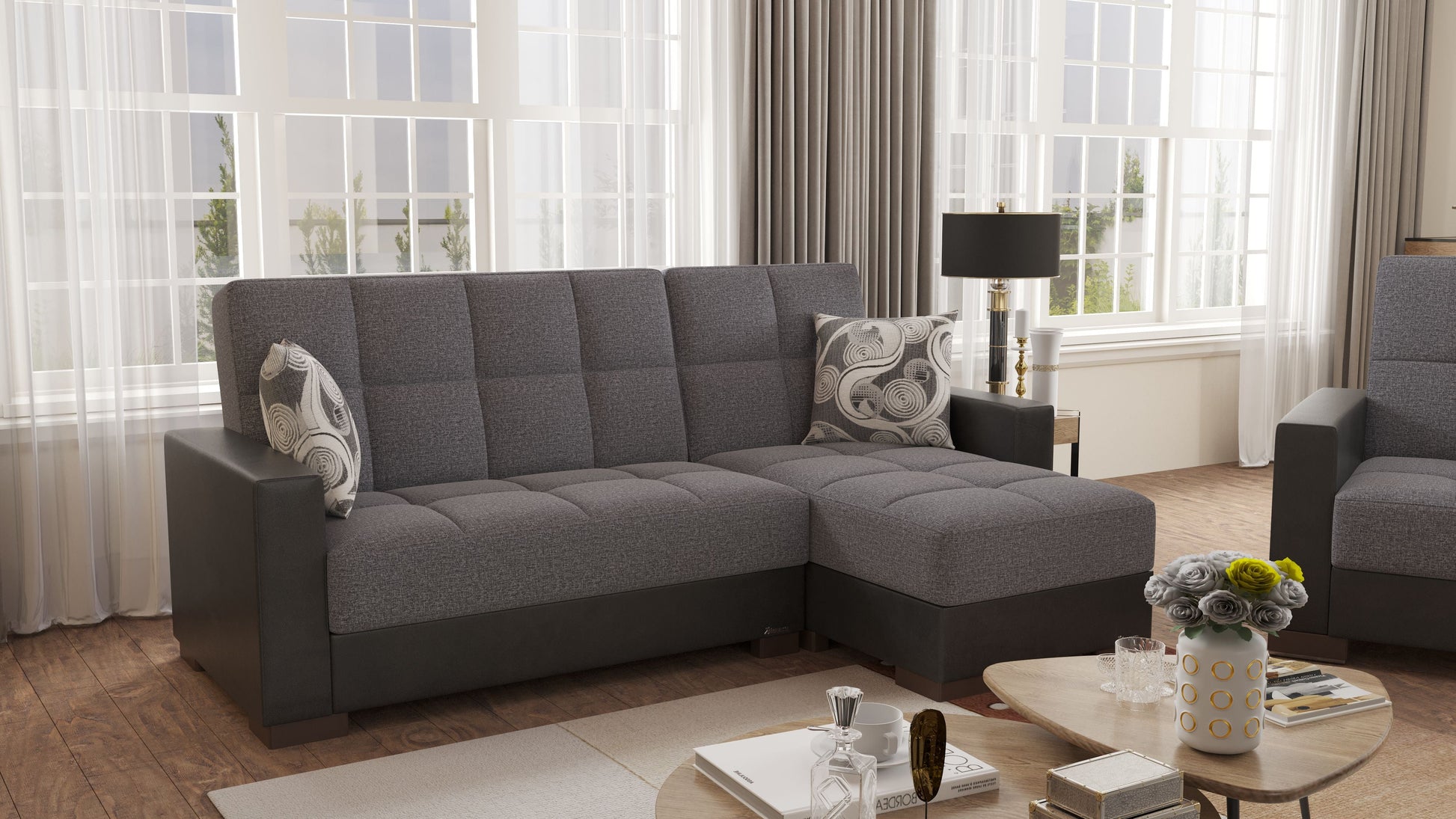 Ottomanson Armada Lounge Sectional Collection Convertible Sofa Bed