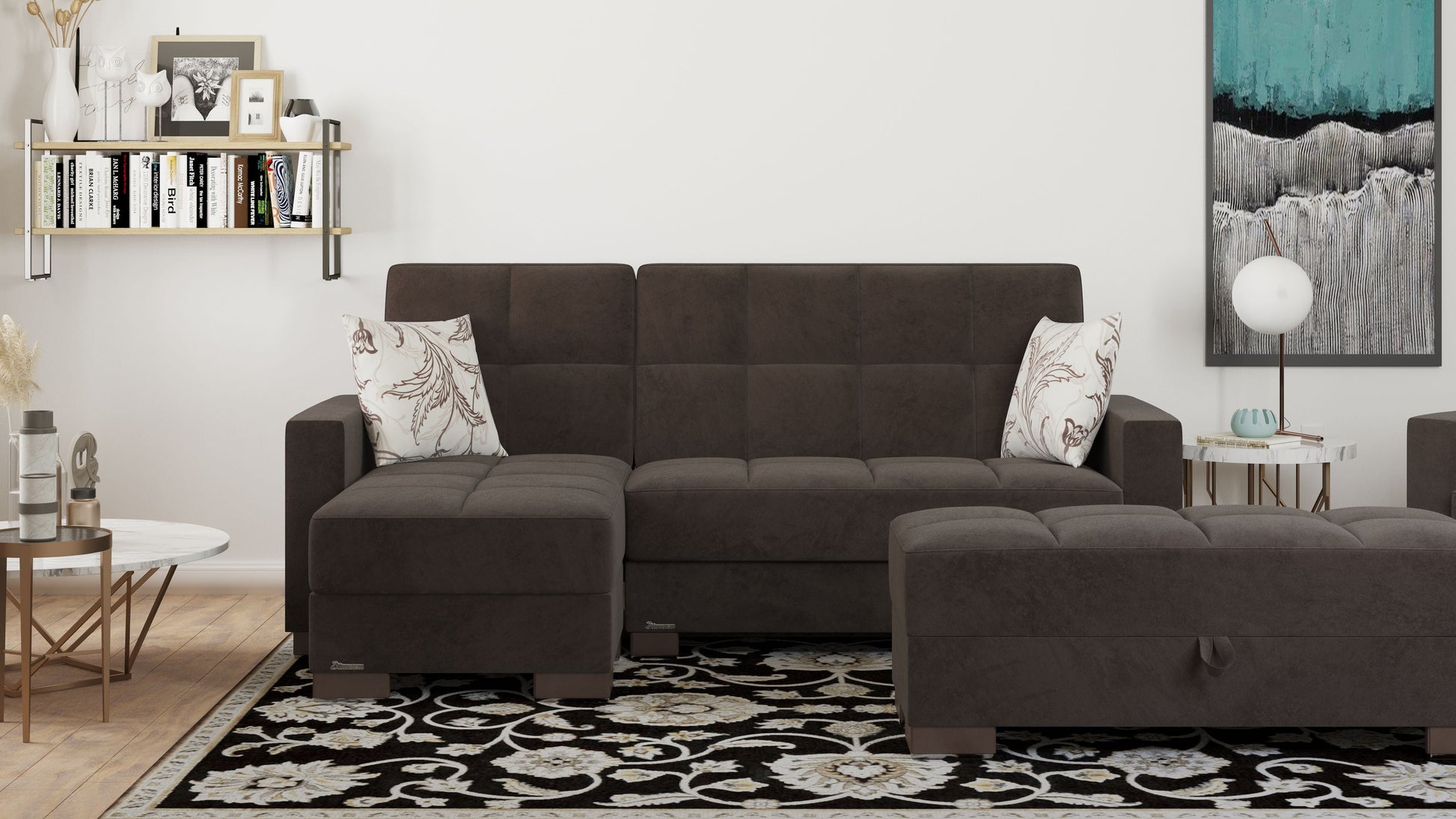 Ottomanson Armada Lounge Sectional Collection Convertible Sofa Bed