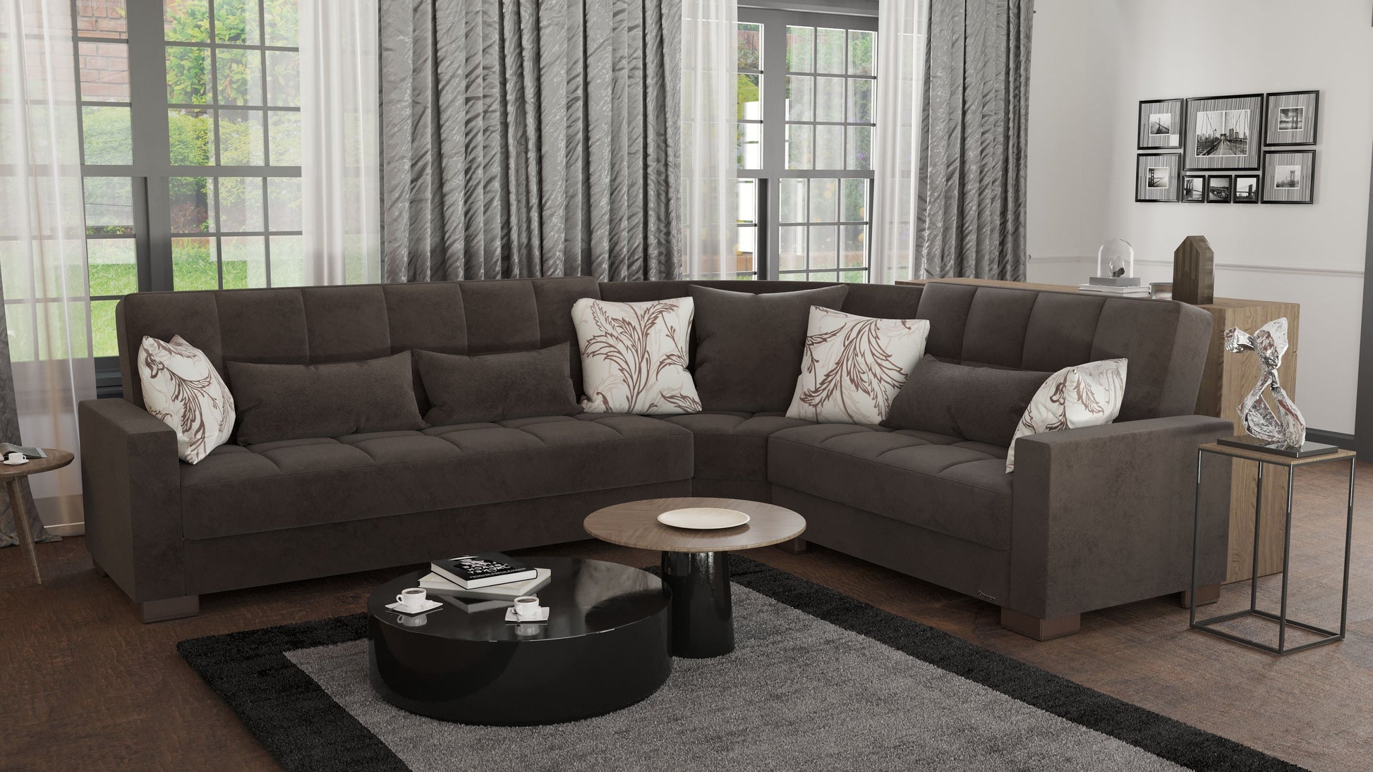 Ottomanson Armada Sectional Collection Convertible Sofa Bed