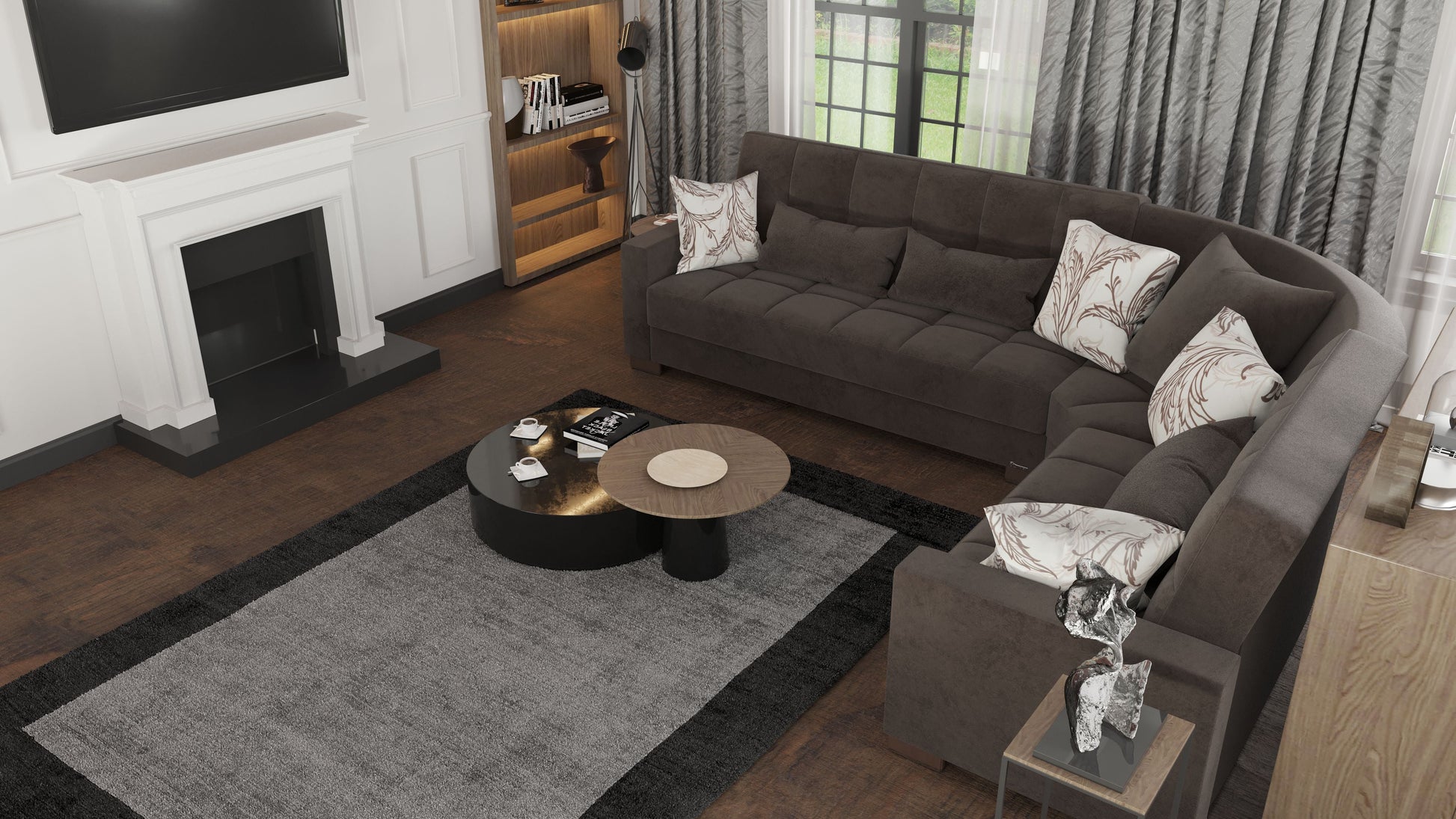 Ottomanson Armada Sectional Collection Convertible Sofa Bed
