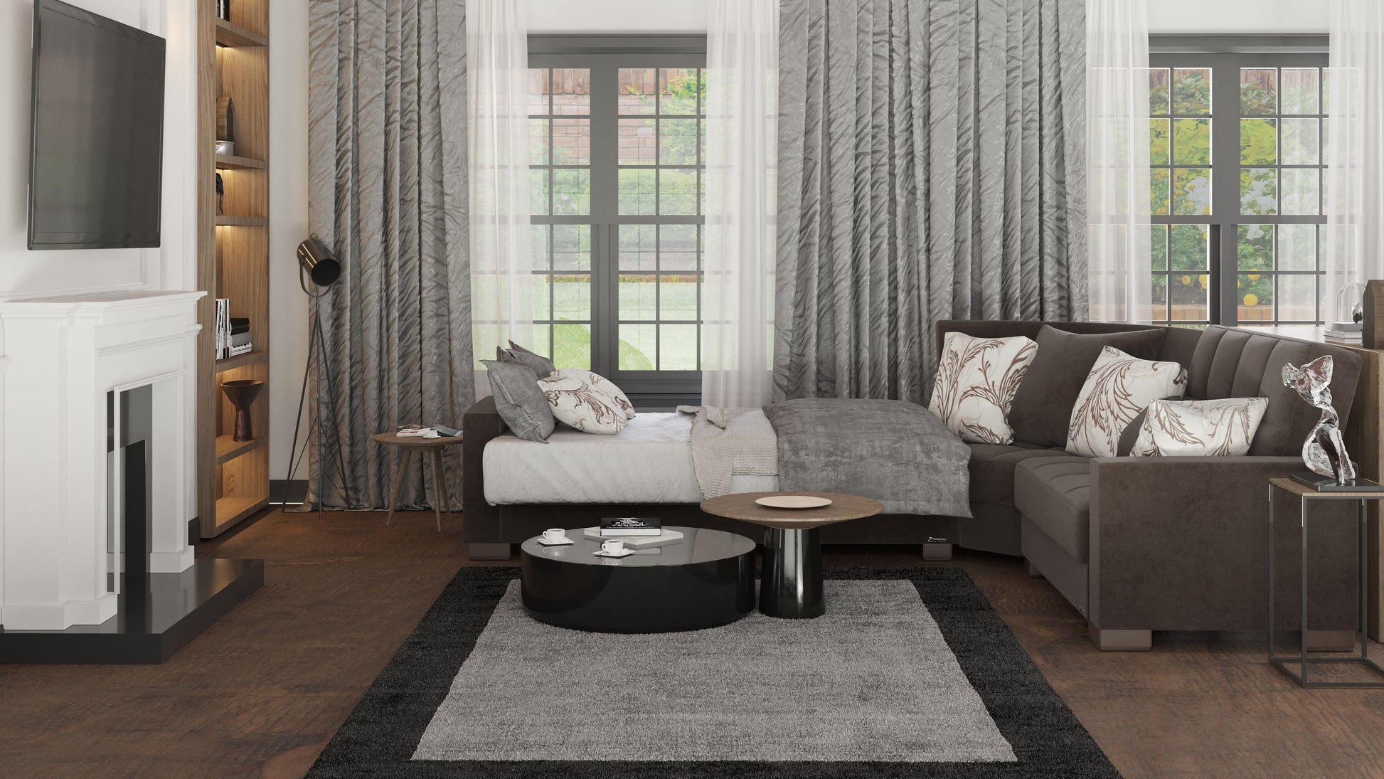 Ottomanson Armada Sectional Collection Convertible Sofa Bed