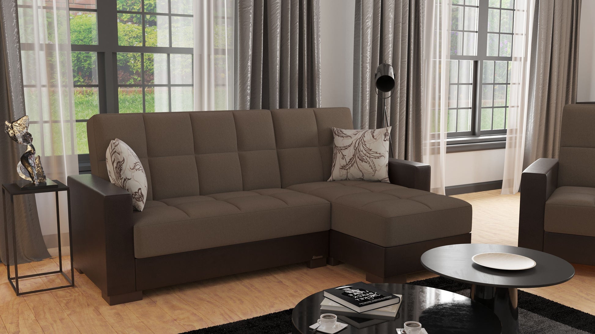 Ottomanson Armada Lounge Sectional Collection Convertible Sofa Bed