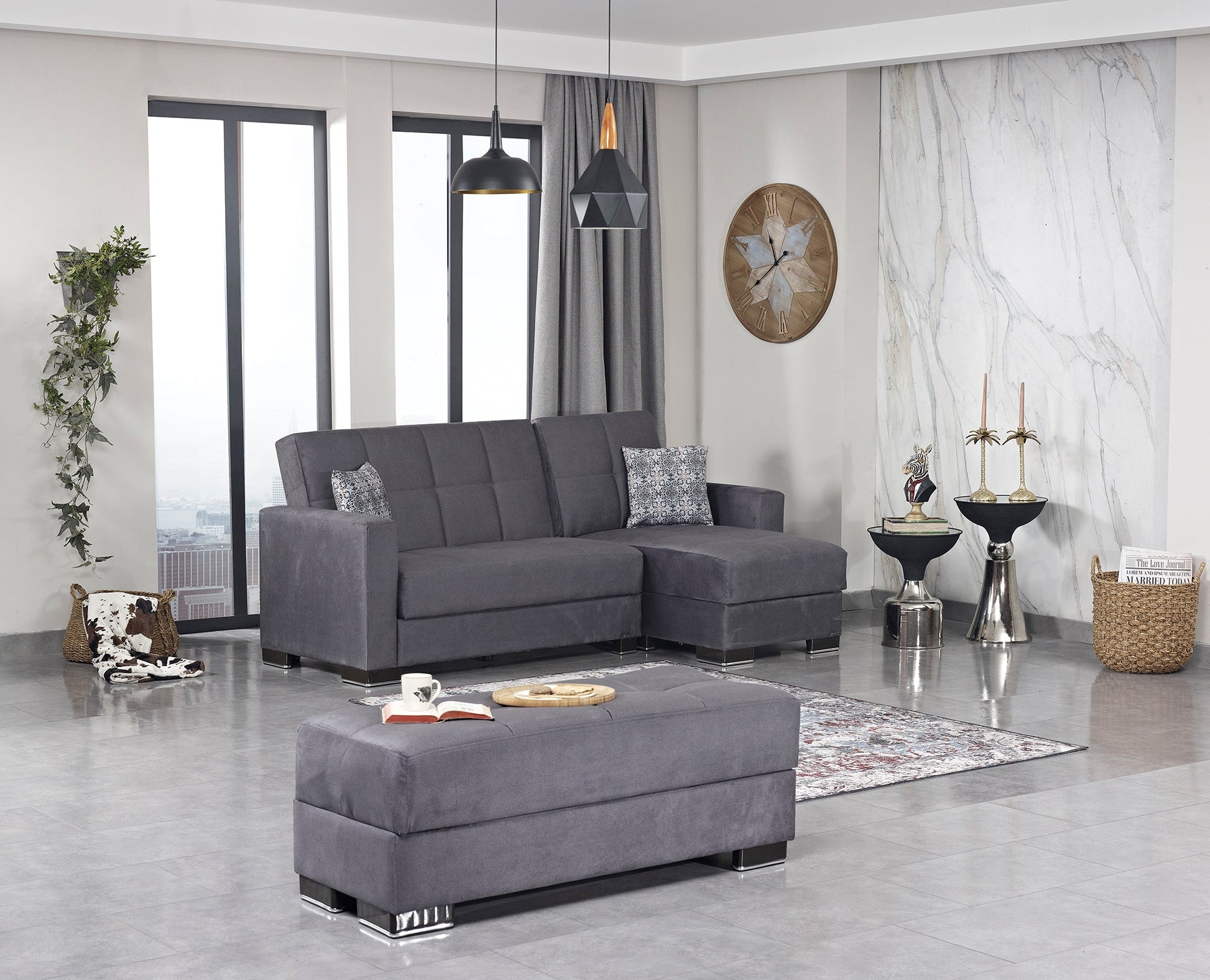 Ottomanson Armada Lounge Sectional Collection Convertible Sofa Bed